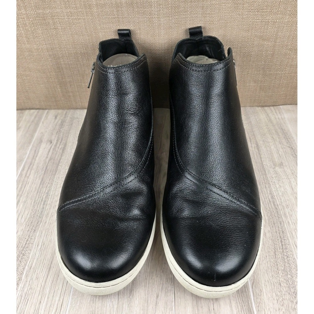 Taos Bootsie Black Leather Side Zip Ankle Boots Shoes Womens Size 11 Comfort